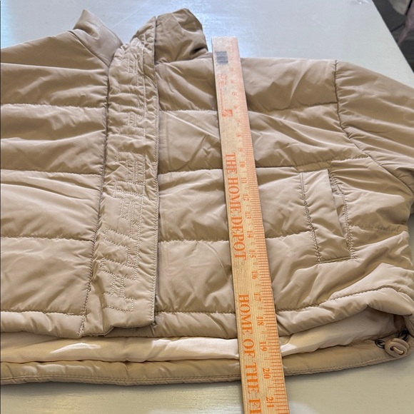 THE FIFTH LABEL Remake Puffer Tan Bomber Jacket Cropped Size Medium - Picture 4 of 14